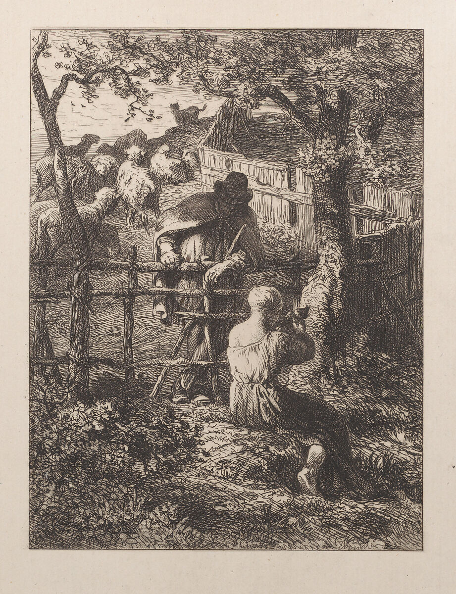 Summer, Charles Jacque (French, Paris 1813–1894 Paris), Etching 