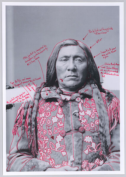 Bia Eélisaash/Large Stomach Woman (Pregnant Woman)/Two Belly from 1880 Crow Peace Delegation, Wendy Red Star (Apsáalooke/Crow, born Billings, Montana, 1981), Inkjet print of artist-manipulated digitally reproduced photograph 