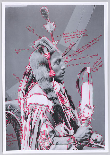 Peelatchiwaaxpáash / Medicine Crow (Raven) from 1880 Crow Peace Delegation, Wendy Red Star (Apsáalooke/Crow, born Billings, Montana, 1981), Inkjet print of artist-manipulated digitally reproduced photograph 