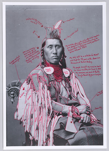 Déaxitchish / Pretty Eagle from 1880 Crow Peace Delegation, Wendy Red Star (Apsáalooke/Crow, born Billings, Montana, 1981), Inkjet print of artist-manipulated digitally reproduced photograph 