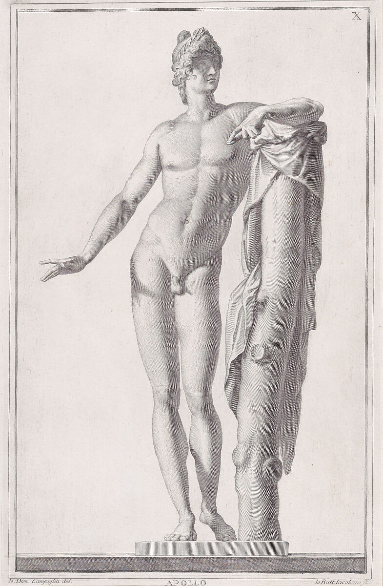 Giovanni Battista Jacoboni, Plate X (10): Apollo, from Museum  Florentinum (Statuae antiquae dorum et virorum illustrium)