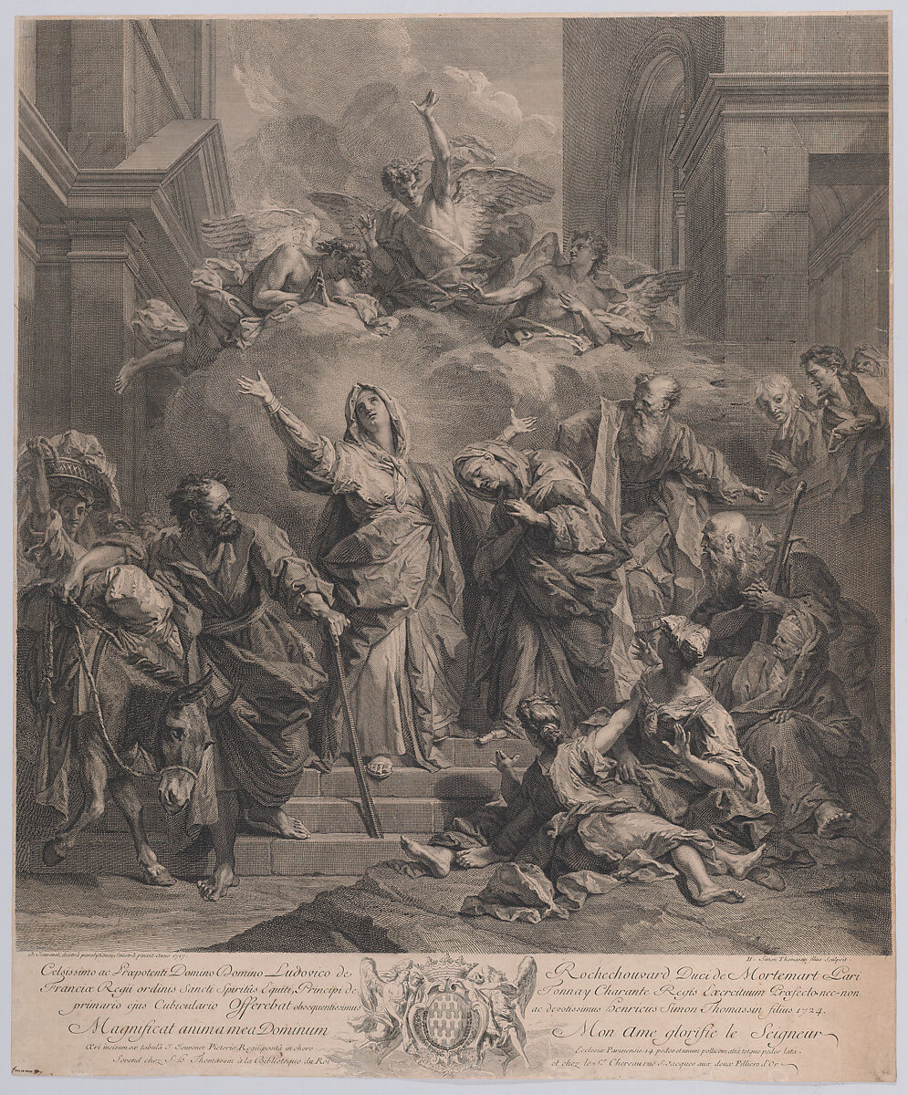 The Magnificat, Henri Simon Thomassin (French, Paris 1687–1741), Etching 