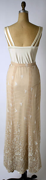 Evening ensemble, Valentino S.p.A. (Italian, founded 1959), (a) silk; (b) silk, cotton, glass, plastic; (c, d) silk, leather, Italian