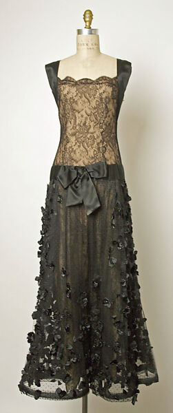 Evening dress, Valentino (Italian, born 1932), silk, cotton, synthetic, glass, Italian 