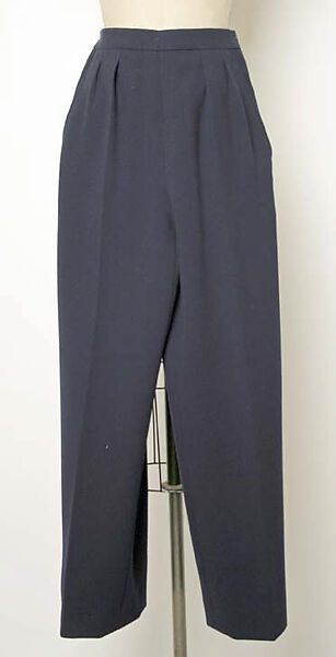 Pantsuit, Yves Saint Laurent (French, founded 1961), (a) wool, silk; (b) wool, French