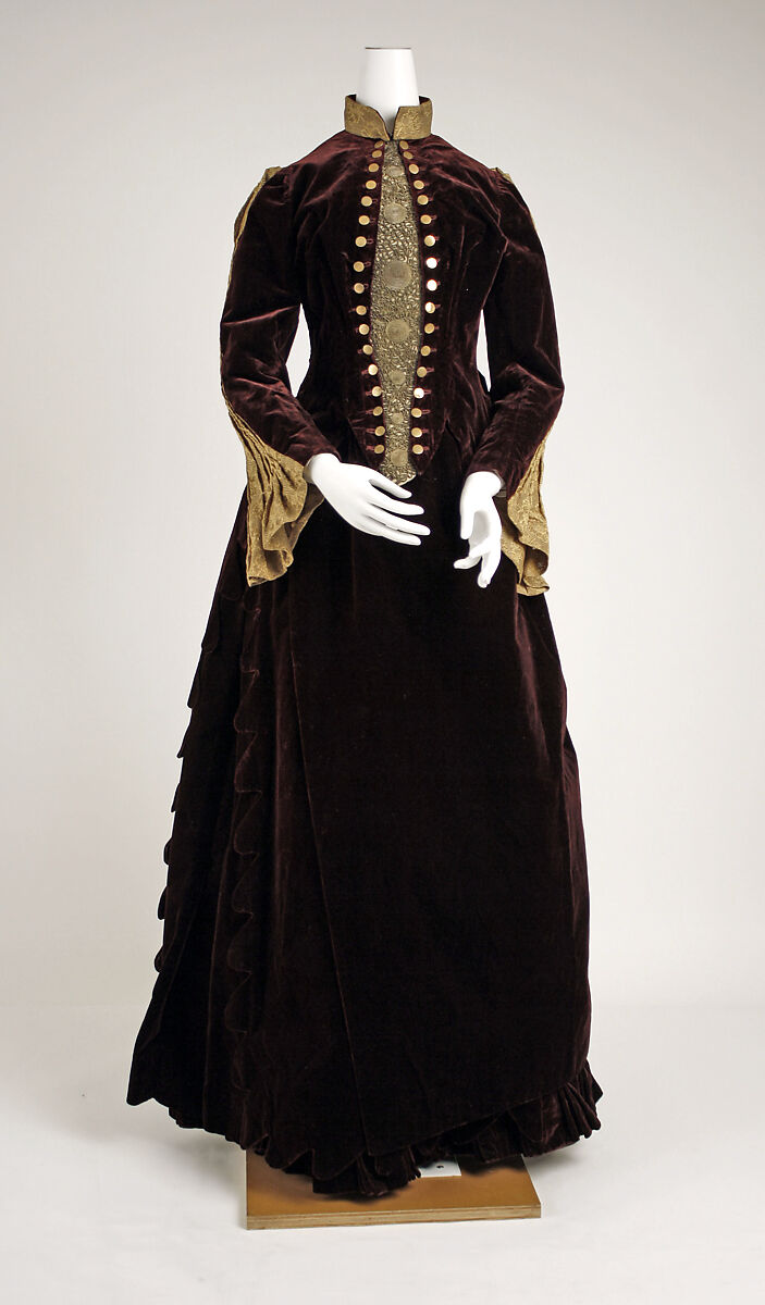 Dress, silk, metallic, American