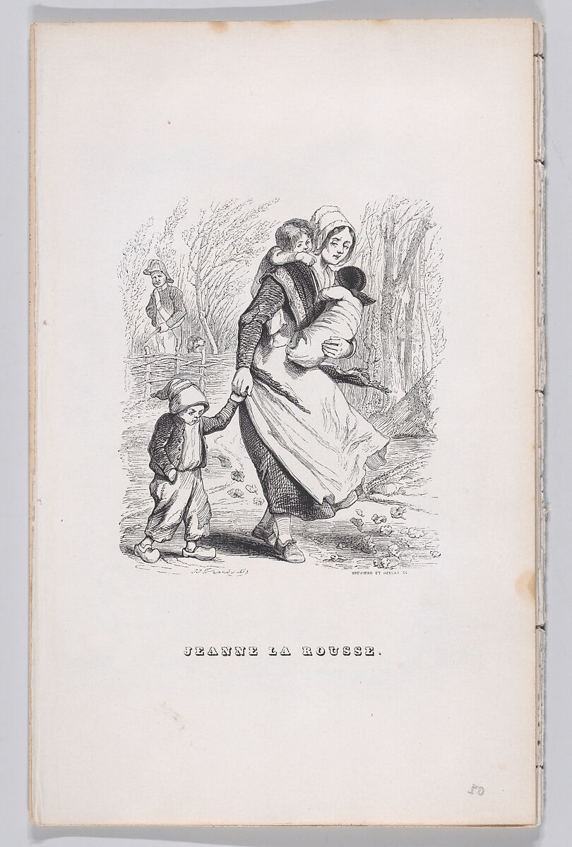 Jeanne, the Redhead, from "The Complete Works of Béranger", J. J. Grandville (French, Nancy 1803–1847 Vanves), Wood engraving 