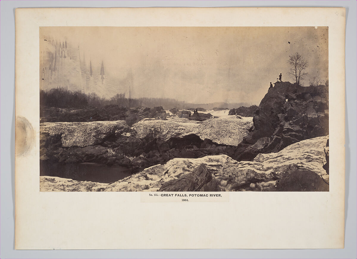Great Falls, Potomac River, Andrew Joseph Russell (American, 1830–1902), Albumen silver print from glass negative 