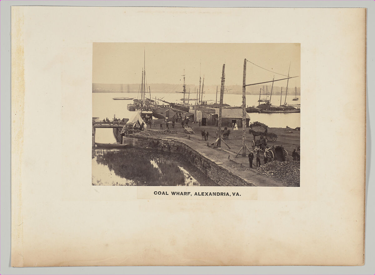 Coal Wharf, Alexandria, Virginia, Andrew Joseph Russell (American, 1830–1902), Albumen silver print from glass negative 