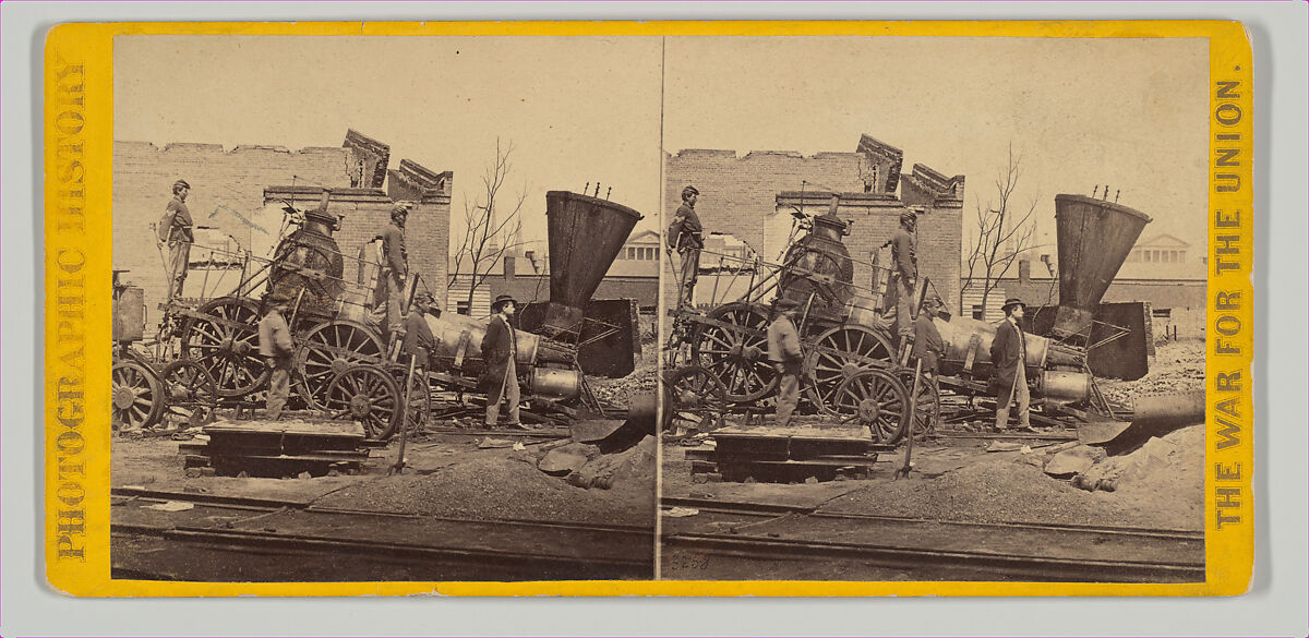 Ruins of a Locomotive in the Petersburgh Railroad Depot, Richmond, Virginia, Unknown, Albumen silver print from glass negative 