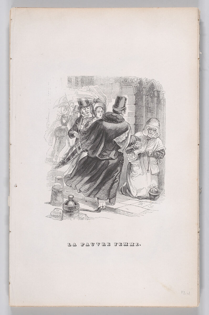 The Poor Woman, from "The Complete Works of Béranger", J. J. Grandville (French, Nancy 1803–1847 Vanves), Wood engraving 