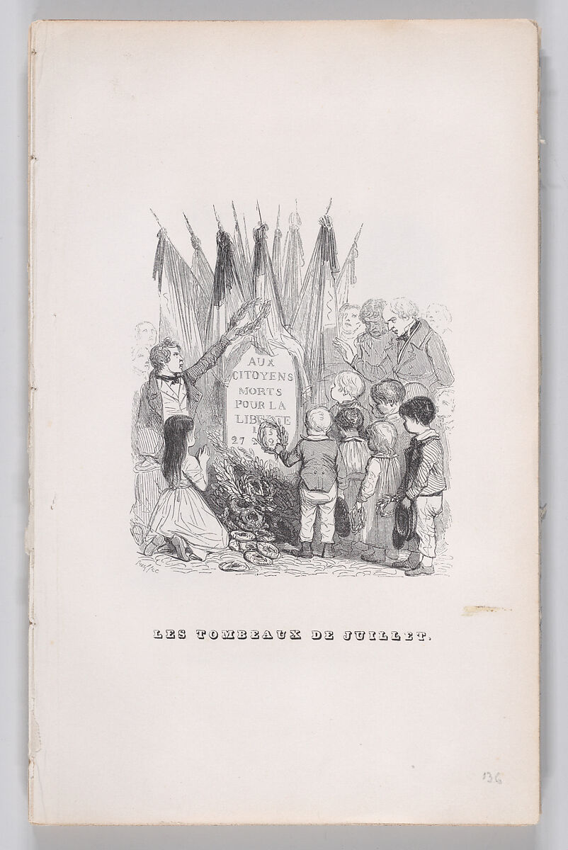 The Tombs of July, from "The Complete Works of Béranger", J. J. Grandville (French, Nancy 1803–1847 Vanves), Wood engraving 