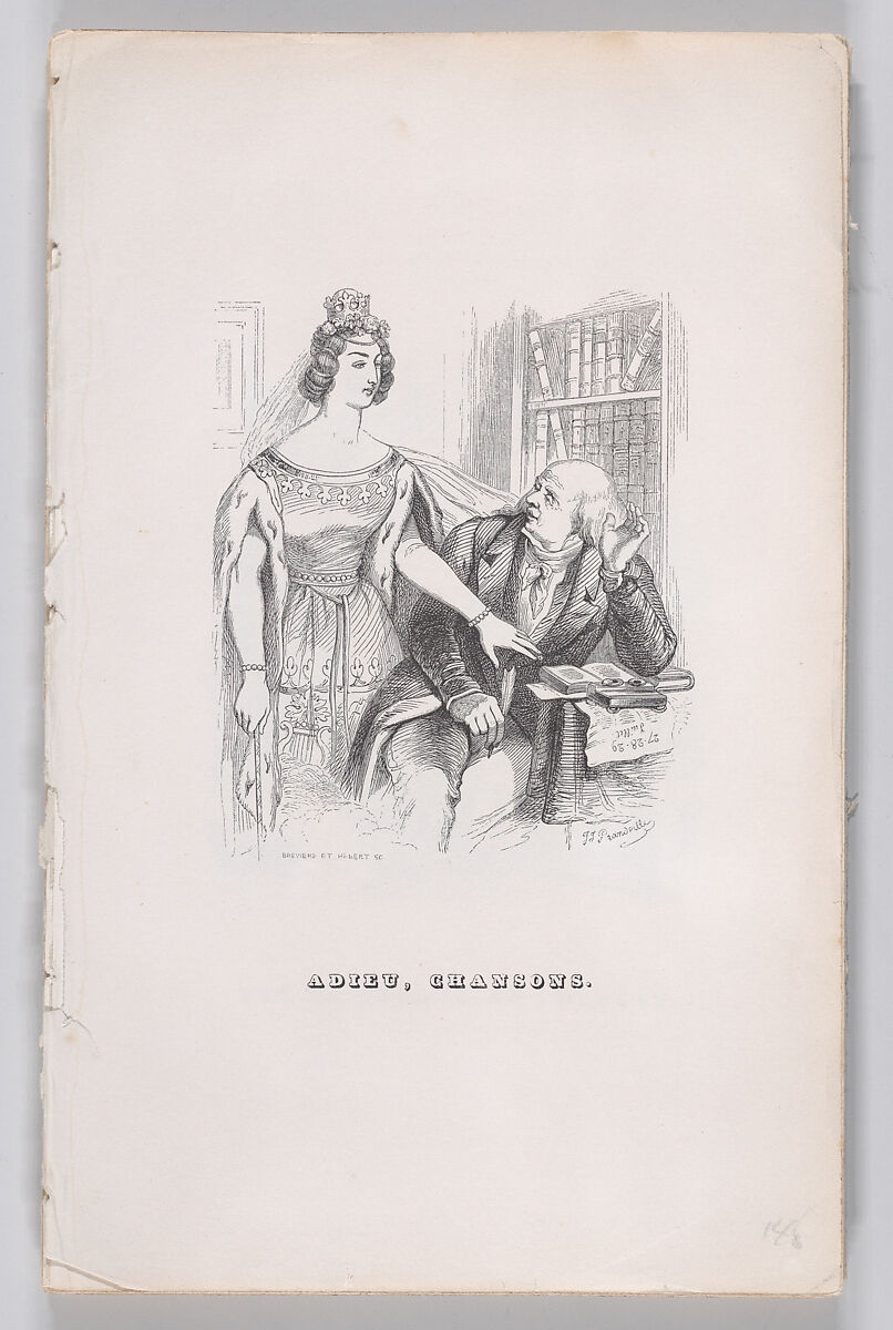 Goodbye, Chansons, from "The Complete Works of Béranger", J. J. Grandville (French, Nancy 1803–1847 Vanves), Wood engraving 