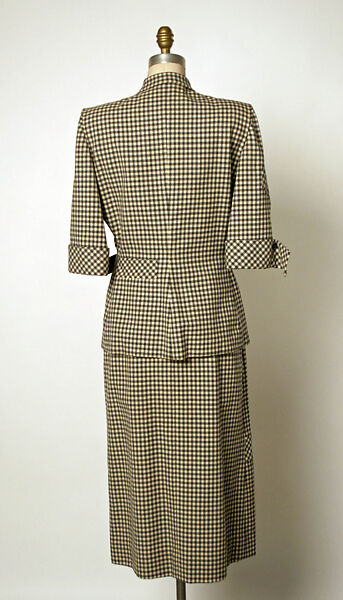 Suit, Gilbert Adrian (American, Naugatuck, Connecticut 1903–1959 Hollywood, California), wool, pearl, American