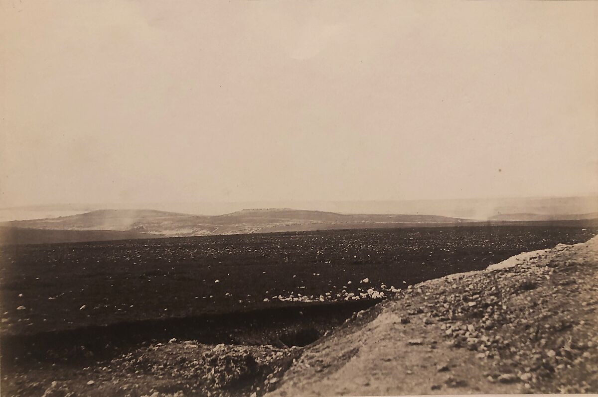 The Mamelon and Malakoff from front of Mortar Battery, Roger Fenton (British, 1819–1869), Salted paper print from glass negative 
