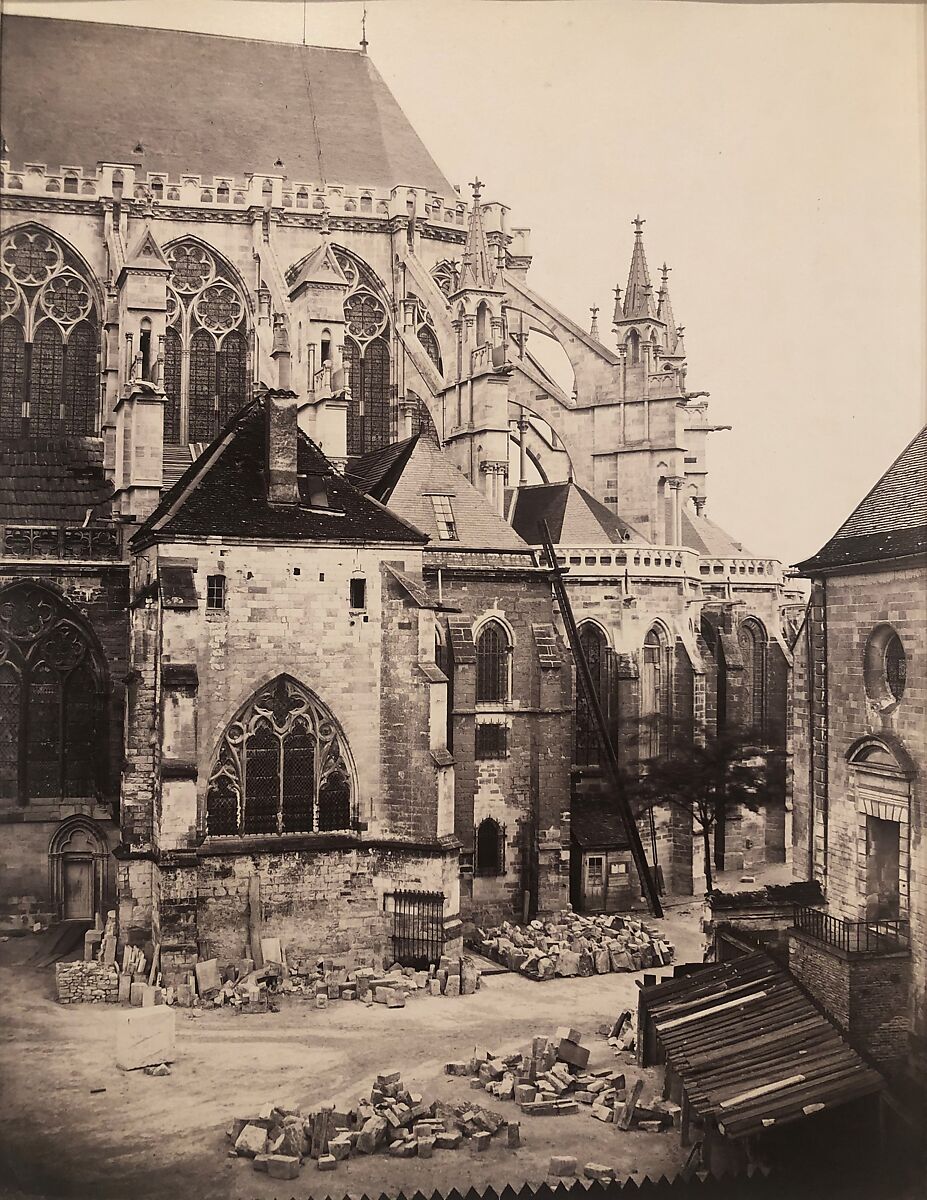 East End, Troyes Cathedral under Restoration, France, Charles Marville (French, Paris 1813–1879 Paris), Albumen silver print from glass negative 