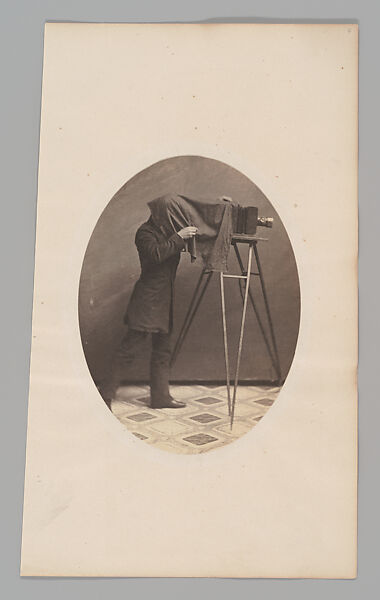 [Studio Photographer at Work], Unknown, Salted paper print from glass negative
