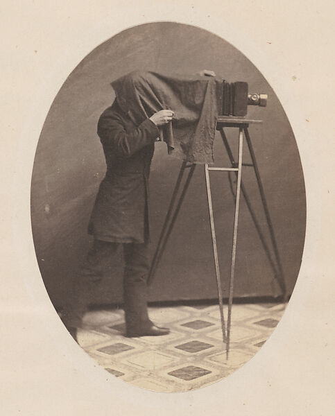 [Studio Photographer at Work], Unknown, Salted paper print from glass negative 