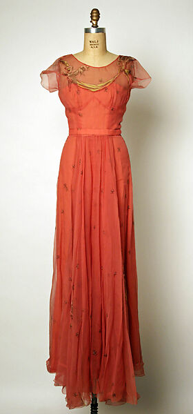 Evening dress, Attributed to Gilbert Adrian (American, Naugatuck, Connecticut 1903–1959 Hollywood, California), silk, American 