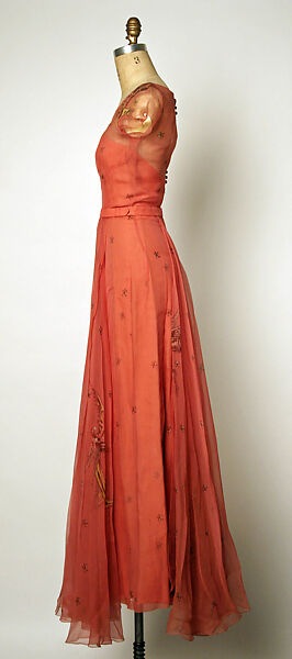 Evening dress, Attributed to Gilbert Adrian (American, Naugatuck, Connecticut 1903–1959 Hollywood, California), silk, American