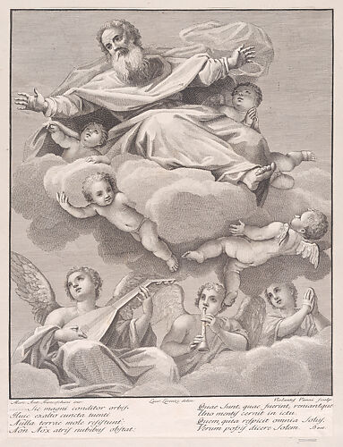 God with musical angels and cherubim