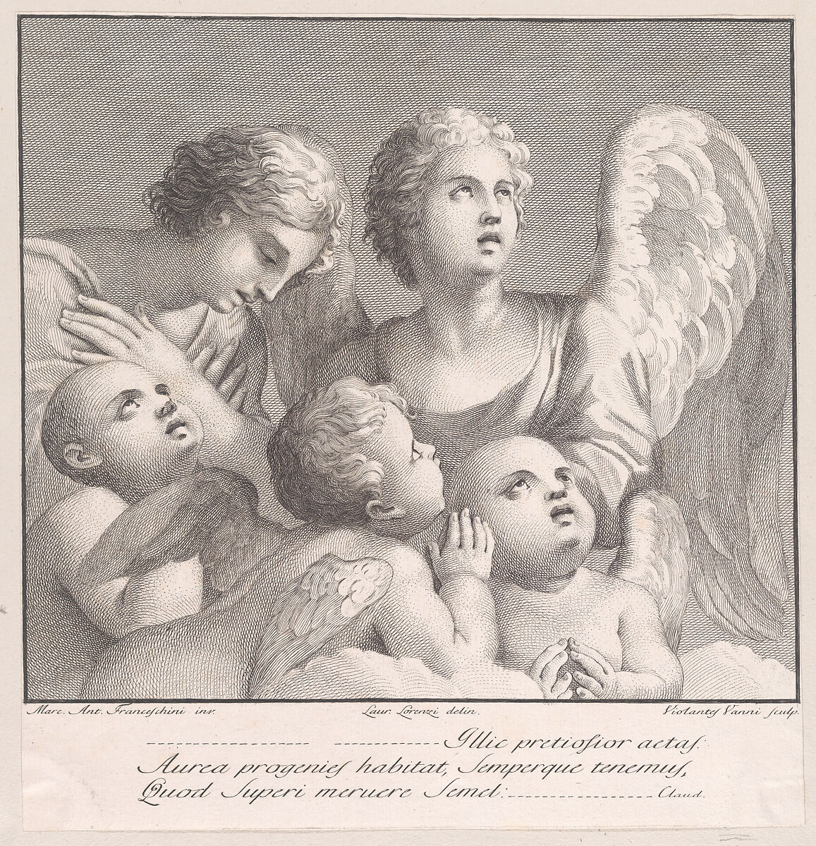 Angels and cherubim, Violante Vanni (Italian, 1732–1776), Etching and engraving 