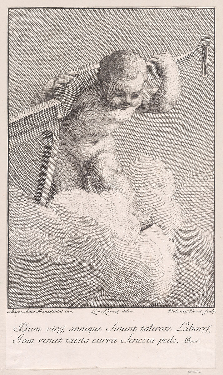 Putto with a yoke, Violante Vanni (Italian, 1732–1776), Etching and engraving 