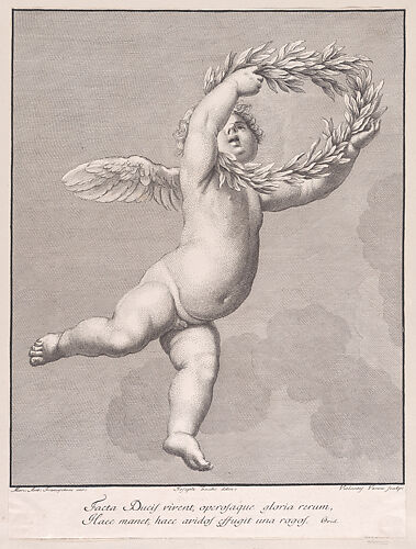 Amorino with a laurel wreath