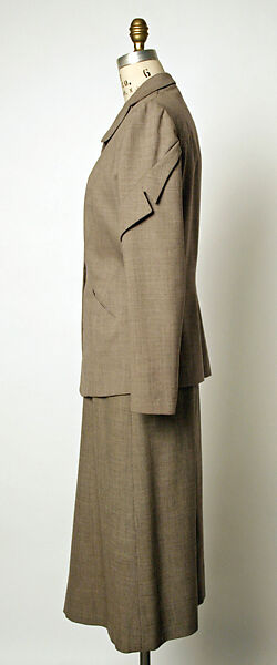 Suit, Gilbert Adrian (American, Naugatuck, Connecticut 1903–1959 Hollywood, California), wool, bone, American