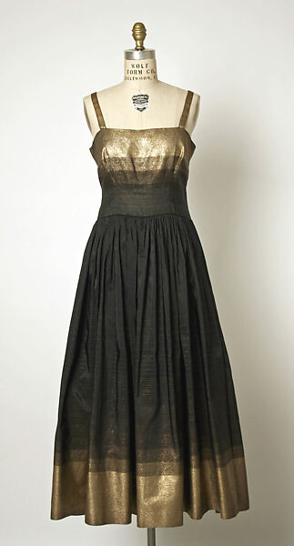 Evening ensemble, Gilbert Adrian (American, Naugatuck, Connecticut 1903–1959 Hollywood, California), silk, metallic thread, American