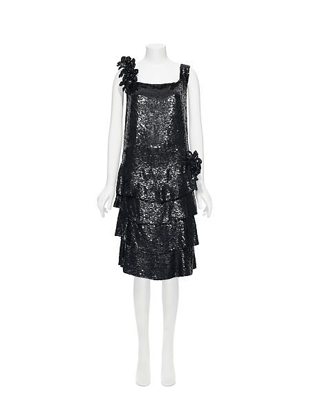 Evening dress, House of Chanel (French, founded 1910), silk, plastic, French
