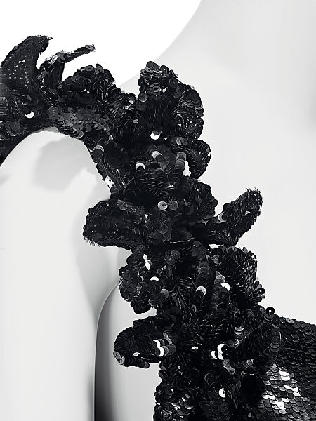 Evening dress, House of Chanel (French, founded 1910), silk, plastic, French