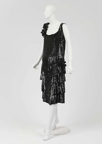 Evening dress, House of Chanel (French, founded 1910), silk, plastic, French