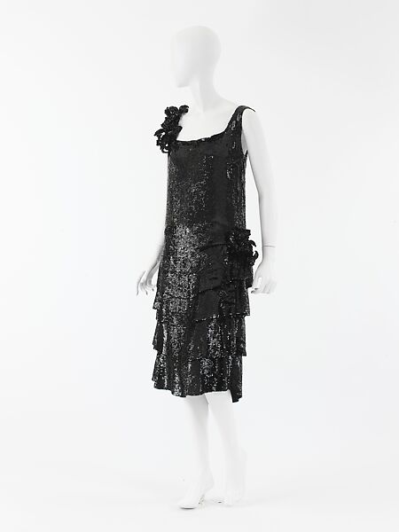 Evening dress, House of Chanel (French, founded 1910), silk, plastic, French