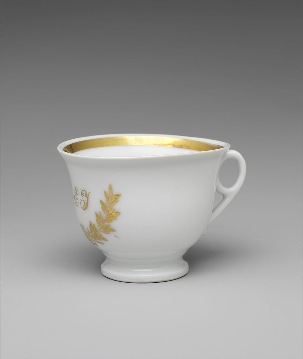 Cup and Saucer, Tucker Factory (American, 1826–1838), Porcelain, American