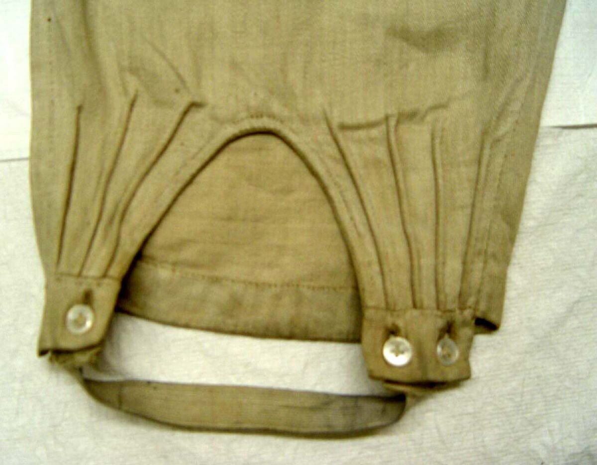 Trousers, flax, British