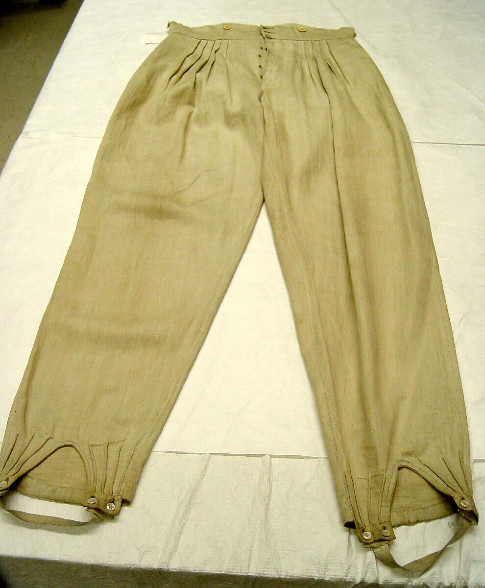 Trousers, flax, British