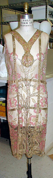 Evening dress, Callot Soeurs (French, active 1895–1937), cotton, metallic thread, glass, French