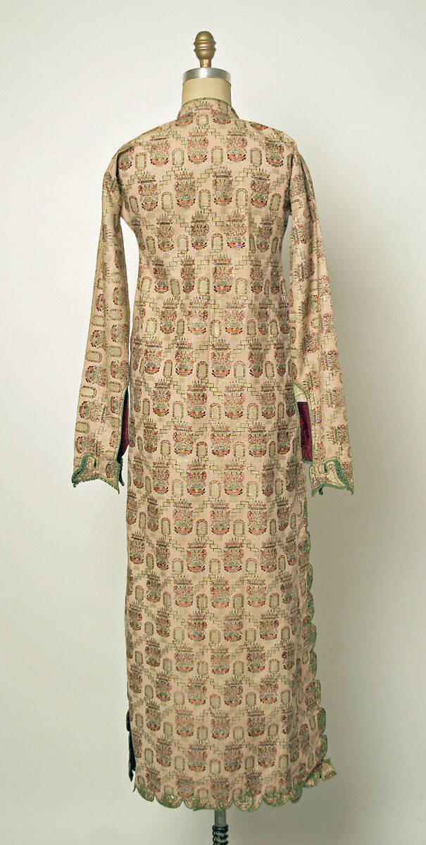 Uçetek Entari, Cotton, silk, metal wrapped thread