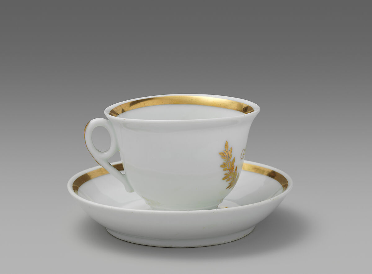 Cup and Saucer, Tucker Factory (American, 1826–1838), Porcelain, American