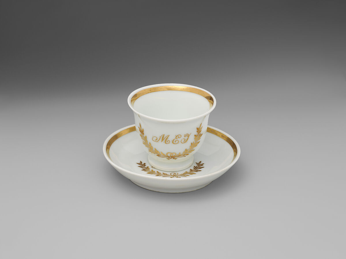 Cup and Saucer, Tucker Factory (1826–1838), Porcelain, American 
