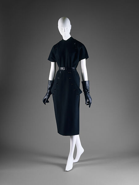 Dress, House of Dior (French, founded 1946), (a, b) wool; (c) leather, French 
