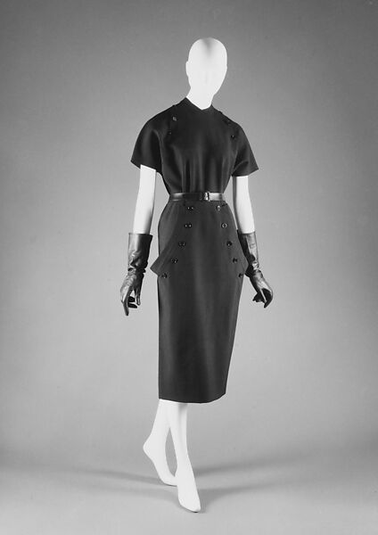 Dress, House of Dior (French, founded 1946), (a, b) wool; (c) leather, French