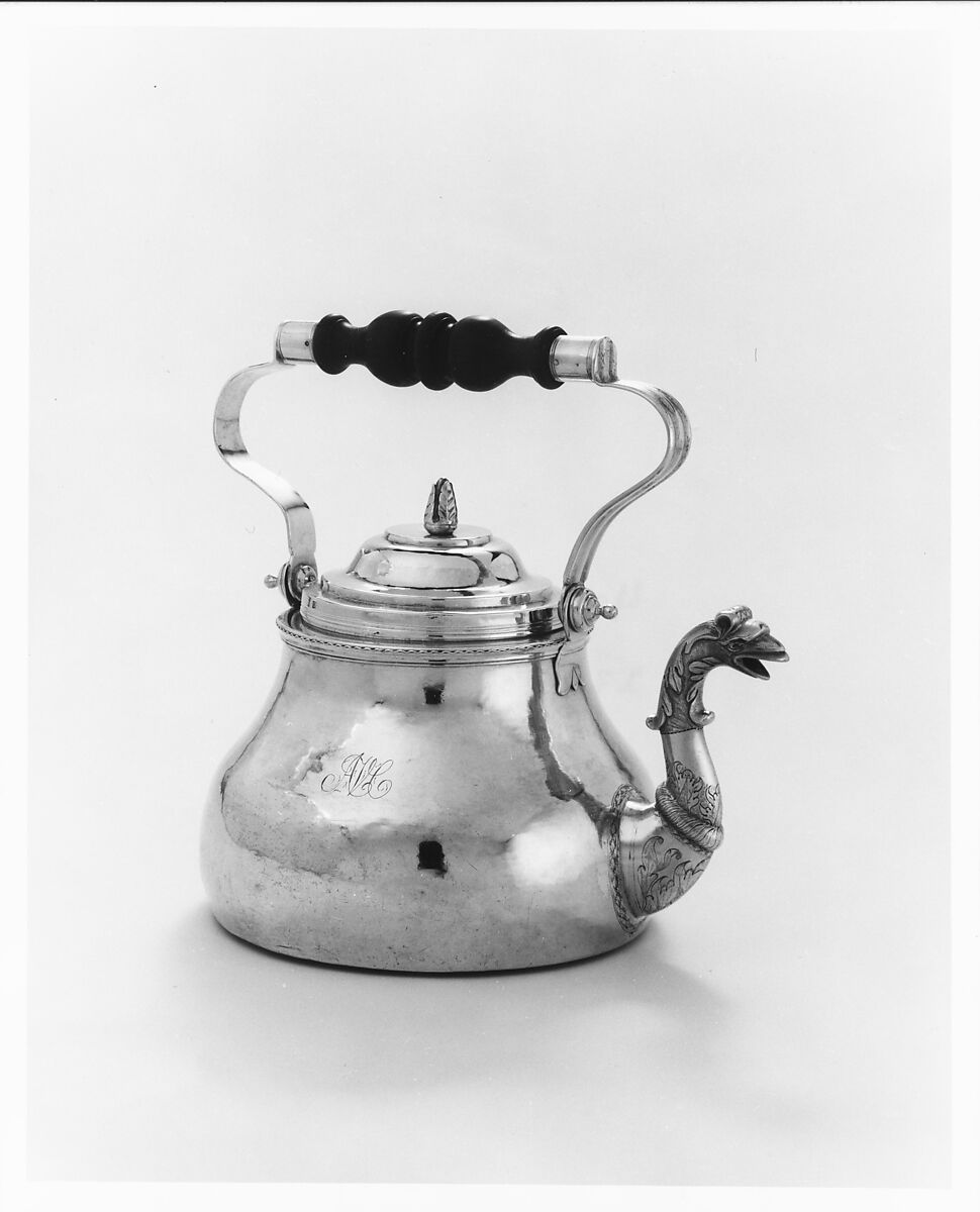 Teakettle, Cornelius Kierstede (1674–ca. 1757), Silver, American