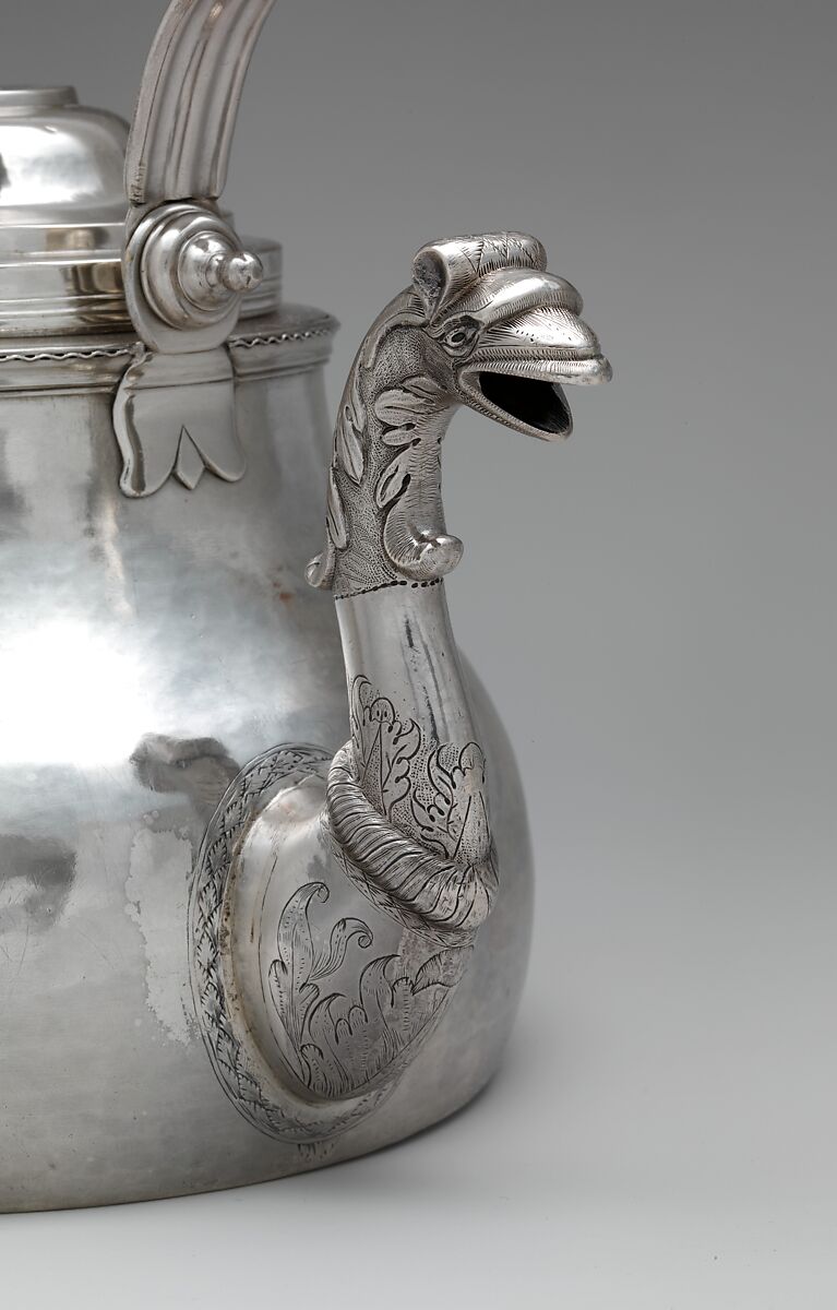 Teakettle, Cornelius Kierstede (1674–ca. 1757), Silver, American