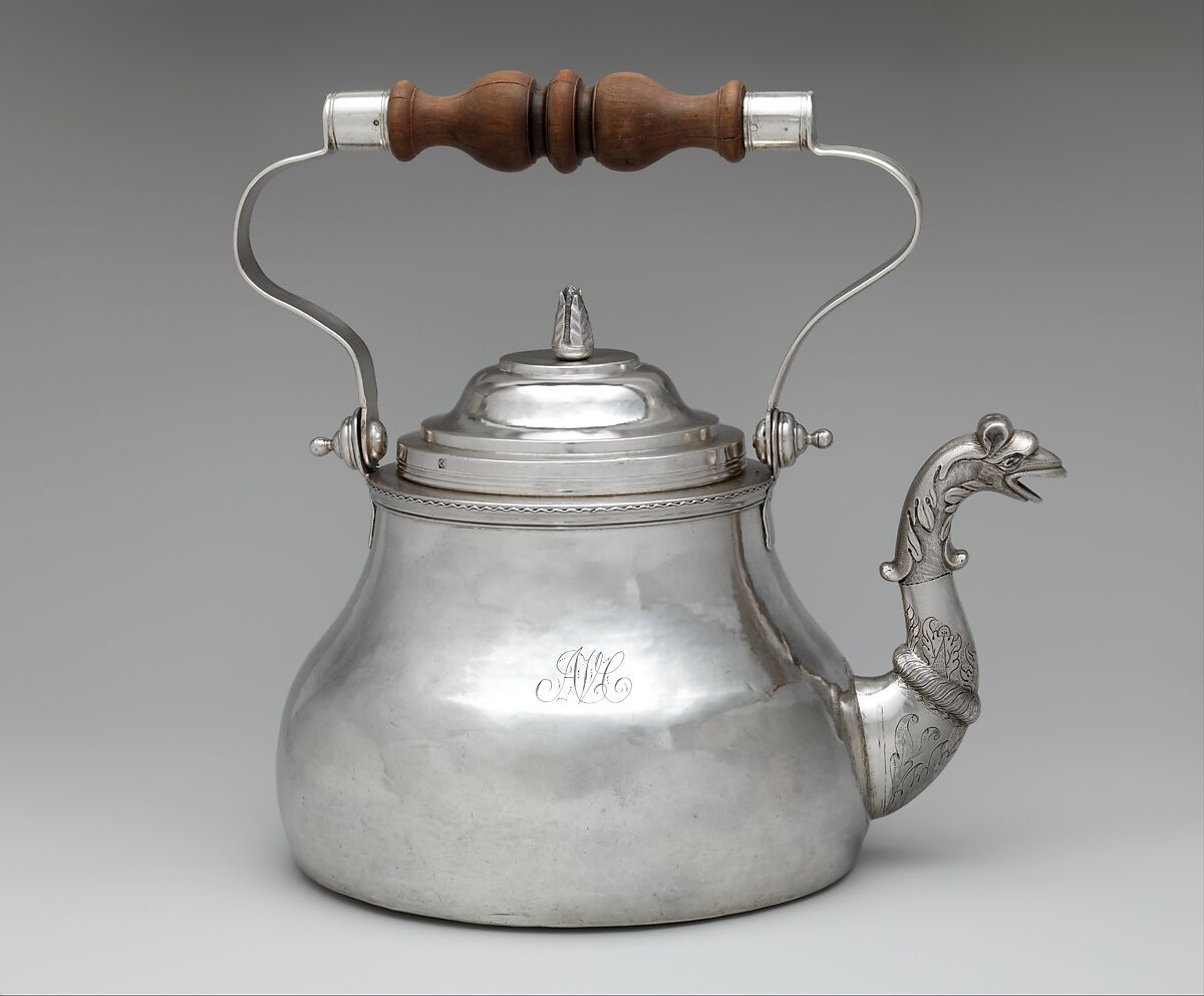 Teakettle, Cornelius Kierstede (1674–ca. 1757), Silver, American