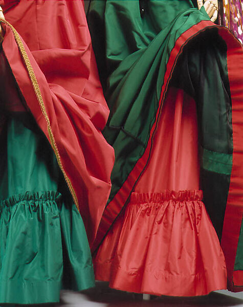 Evening ensemble, Yves Saint Laurent (French, founded 1961), silk, cotton, glass, wool, metallic thread, French