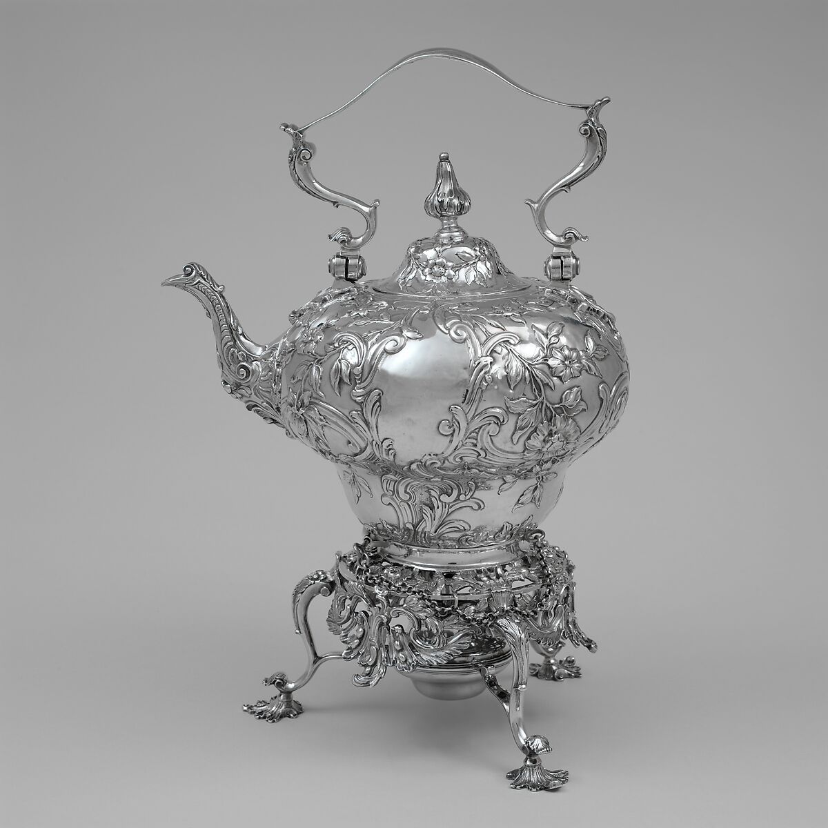 Teakettle, Benjamin Brewood II (active from 1755), Silver, British 