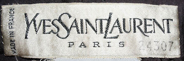 Pantsuit, Yves Saint Laurent (French, founded 1961), (a) wool, wood; (b) wool, French