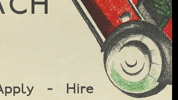 To Hire  A  Bus or Coach, Andrew Power [Sybil Andrews, 1898–1992 and Cyril Power, 1872–1951], Lithograph